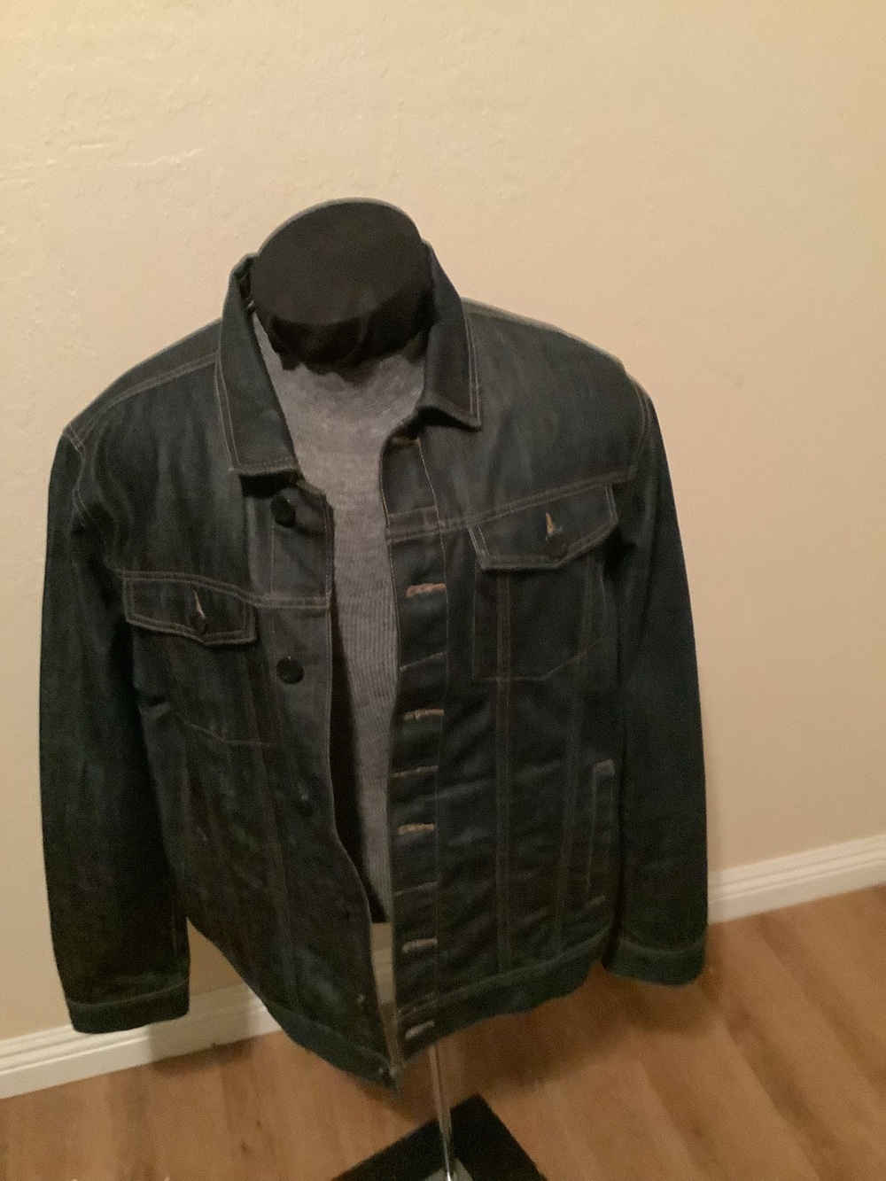 Tony Hawk Indigo Men's Denim Jacket - Classic Trucker Style, pit to pit 23’. 400